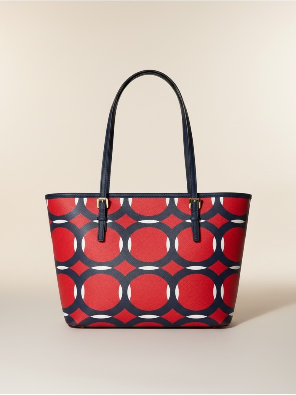 Michael Kors Red, Navy & White Geometric Tote